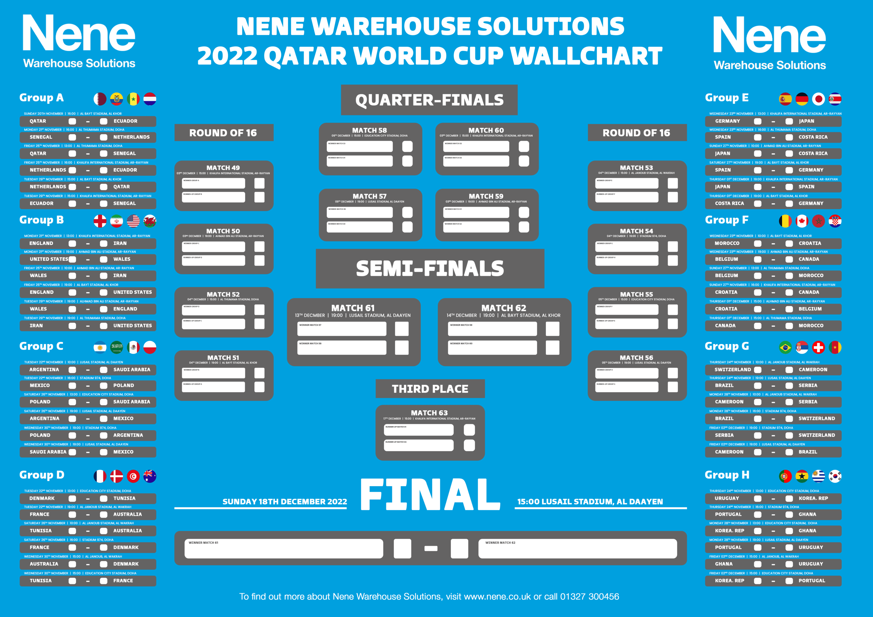 Free Fifa 2022 World Cup Wallchart Nene Warehouse Solutions